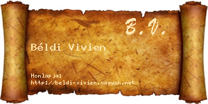 Béldi Vivien névjegykártya